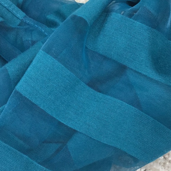 Infinity Scarf Teal Lightweight Sheer Polyester - Picture 2 of 8